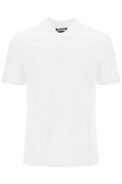 Vilebrequin Logo Embroidery Polo Shirt In Cotton In White