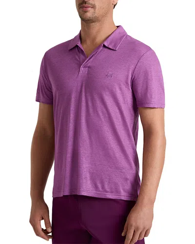 Vilebrequin Regular Fit Short Sleeve Linen Polo Shirt In Purple
