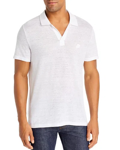 Vilebrequin Regular Fit Short Sleeve Linen Polo Shirt In White