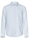 Vilebrequin Relaxed Fit Clear Blue Linen Shirt In Blue