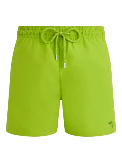 Vilebrequin Requins Water-reactive Swim Shorts In Green