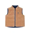 Vilebrequin Reversible Cotton Corduroy Puffer Vest In Brown