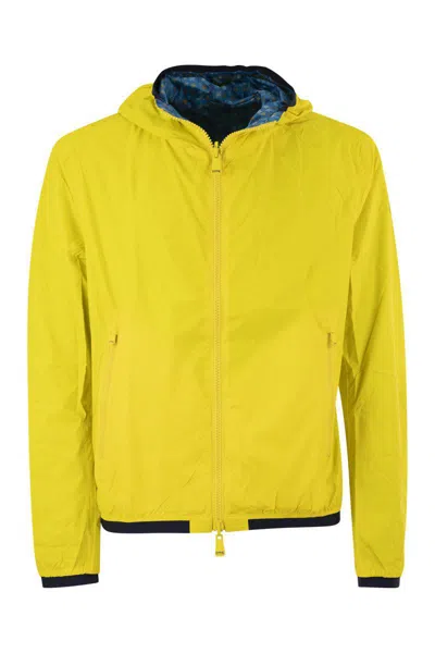 Vilebrequin Reversible Windbreaker Jacket With Turtle Pattern In Yellow