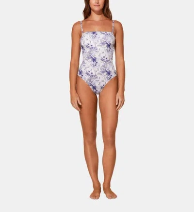 Vilebrequin Riviera Bustier One-piece Swimsuit In Encre