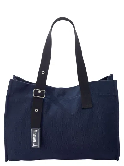 Vilebrequin Roll-up Cotton Beach Bag With Adjustable Shoulder Strap In Orange