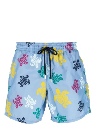 Vilebrequin Ronde Des Tortues-print Drawstring Swim Shorts In Blau