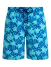 Vilebrequin Printed Recycled Polyamide Swim Shorts In Blue