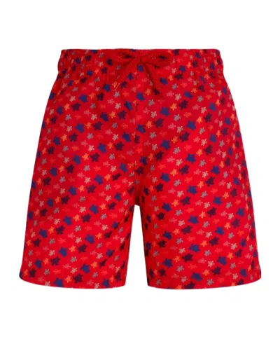 Vilebrequin Kids' Ronde Des Tortues Rainbow Swim Shorts In Red