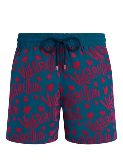 Vilebrequin Ronde Des Tortues Swim Shorts In Blue