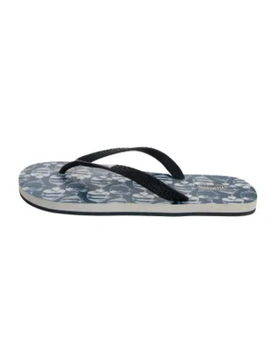 Pre-owned Vilebrequin Rubber Animal Print Flip Flops In Silver