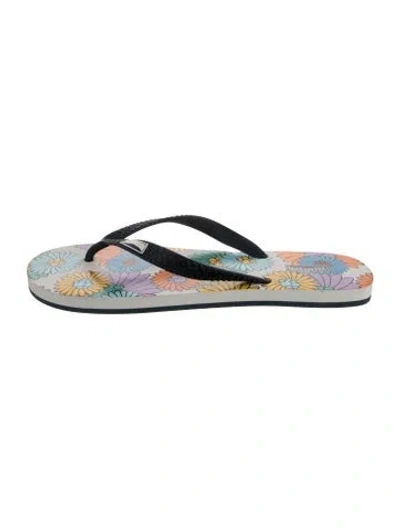 Pre-owned Vilebrequin Rubber Floral Print Flip Flops In Multicolor