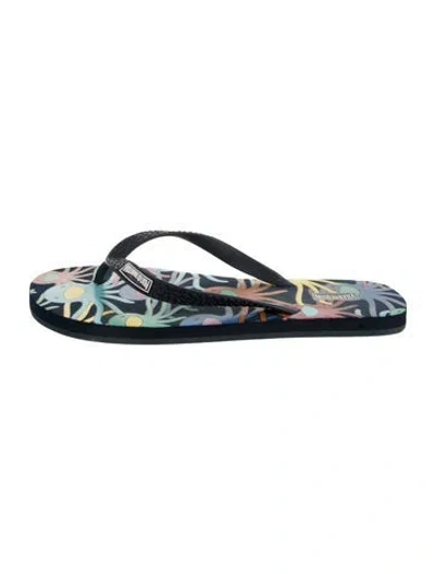 Pre-owned Vilebrequin Rubber Graphic Print Flip Flops In Blue
