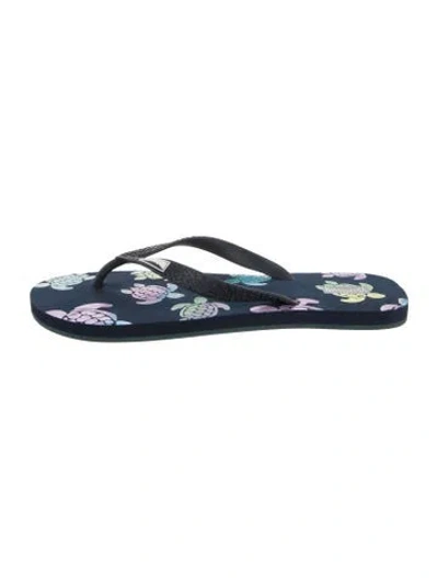 Pre-owned Vilebrequin Rubber Graphic Print Flip Flops In Blue