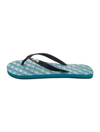 Pre-owned Vilebrequin Rubber Printed Flip Flops In Blue