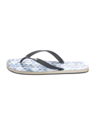 Pre-owned Vilebrequin Rubber Printed Flip Flops In Blue