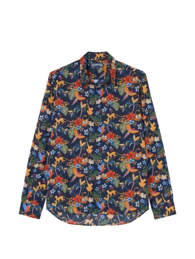Vilebrequin Salvador Floral-print Shirt In Blue