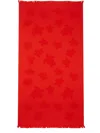 Vilebrequin Santah Turtle-jacquard Beach Towel In Red