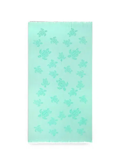 Vilebrequin Santah Turtles-motif Jacquard Beach Towel In Green