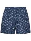 Vilebrequin Micro Turtle Print Moorea Swim Shorts In Blue