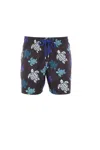 Vilebrequin Multicolor Tortues Ultra-light And Packable Swim Shorts In Black