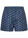 Vilebrequin Micro Turtle Print Moorea Swim Shorts In Blue