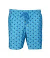 Vilebrequin Foldable Turtle Print Swim Shorts In Blue