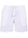 Vilebrequin Elastic Drawstring Waist Plain Shorts In White