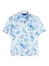 Vilebrequin Bowling Linen Shirt Medusa And Shells In White