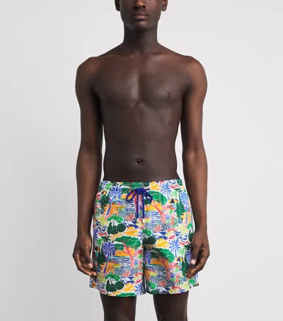 Vilebrequin Seaside Life Print Moorea Swim Shorts In Multi