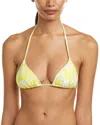 Vilebrequin Shadow Palm Tree Triangle Swim Top In Yellow