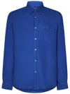 Vilebrequin Linen Solid Classic Fit Shirt In Blue