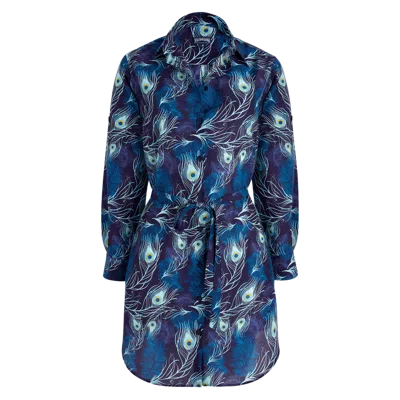 Vilebrequin Eyes Of The Wind Cotton-silk Shirtdress In Blue