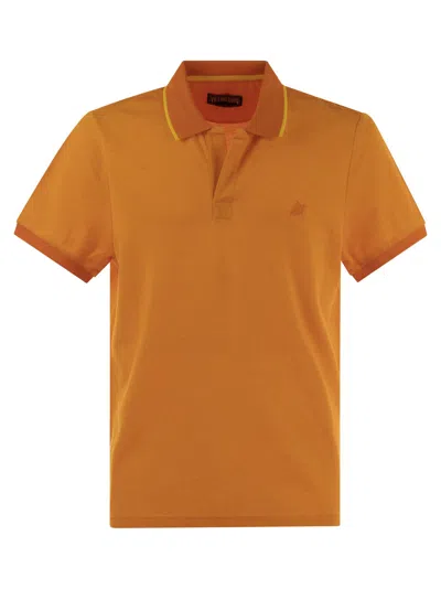Vilebrequin Short-sleeved Cotton Polo Shirt In Orange