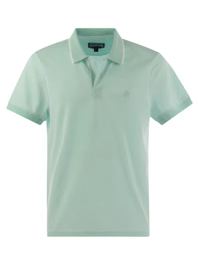 Vilebrequin Short-sleeved Cotton Polo Shirt In Water Green