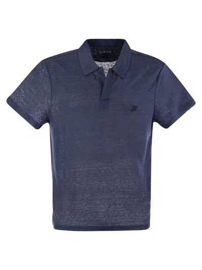 VILEBREQUIN SHORT-SLEEVED LINEN POLO SHIRT