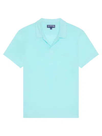 Vilebrequin Short Sleeved Linen Polo Shirt In Green
