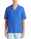 Vilebrequin Short Sleeved Solid Linen Shirt In Marrakech