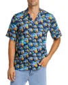 Vilebrequin Short Sleeved Solid Linen Shirt In Navy