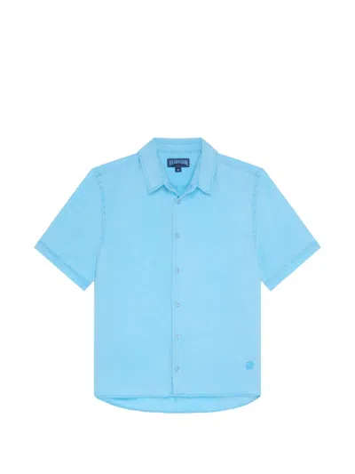 Vilebrequin Short-sleeve Linen Shirt In Blue