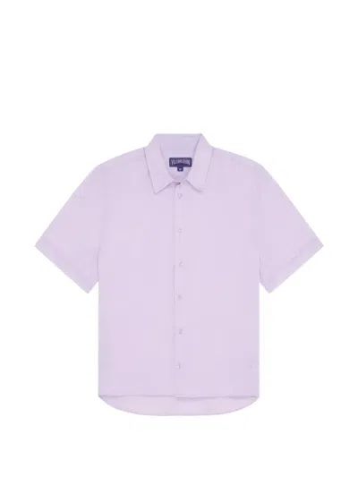 Vilebrequin Short-sleeve Linen Shirt In Pink