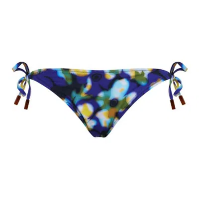 Vilebrequin Side Tie Bikini Bottom Frangipanier Trouble In Navy