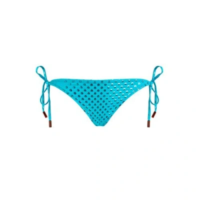 Vilebrequin Side Tie Bikini Bottom Relief Sparkling In Blue
