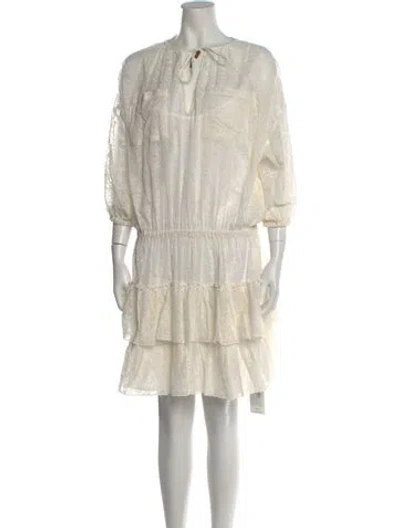 Pre-owned Vilebrequin Silk Mini Dress In Neutral