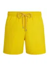 Vilebrequin Single Color Swimsuit With Engraved Logo In Yellow