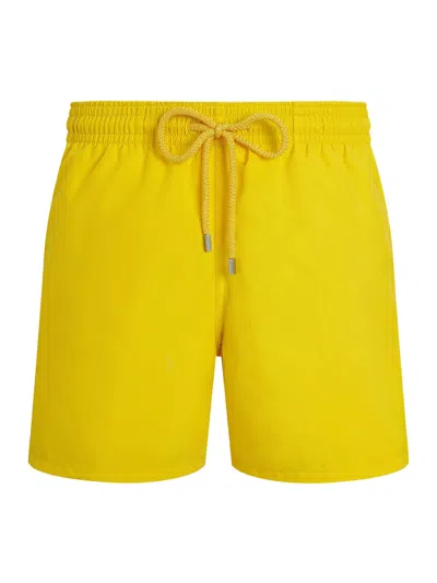 Vilebrequin Single Color Swimsuit With Engraved Logo In Yellow