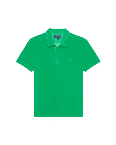 Vilebrequin Slim Fit Cotton Pique Polo Shirt In Jungle Green