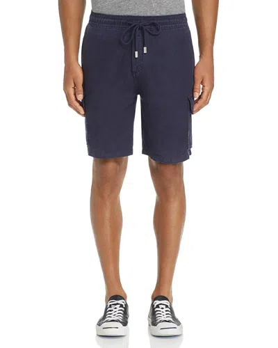 Vilebrequin Baie Linen Bermuda Cargo Shorts In Blue