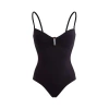Vilebrequin Solid Bandeau One-piece Swimsuit In Noir