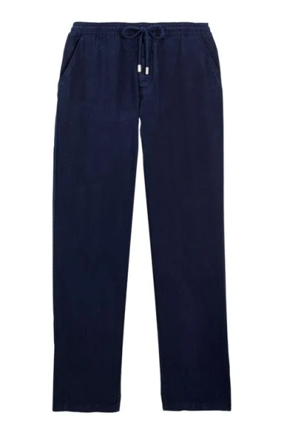 Vilebrequin Solid Linen Pants In Blue