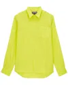 Vilebrequin Solid Linen Shirt In Yellow
